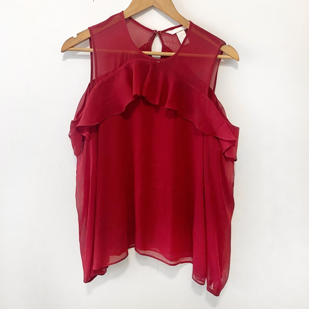 Chiffon Blouse with Flounce Detail